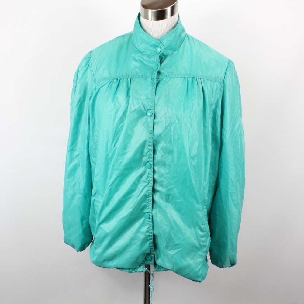 Vintage Full Button Nylon Windbreaker Jacket Large